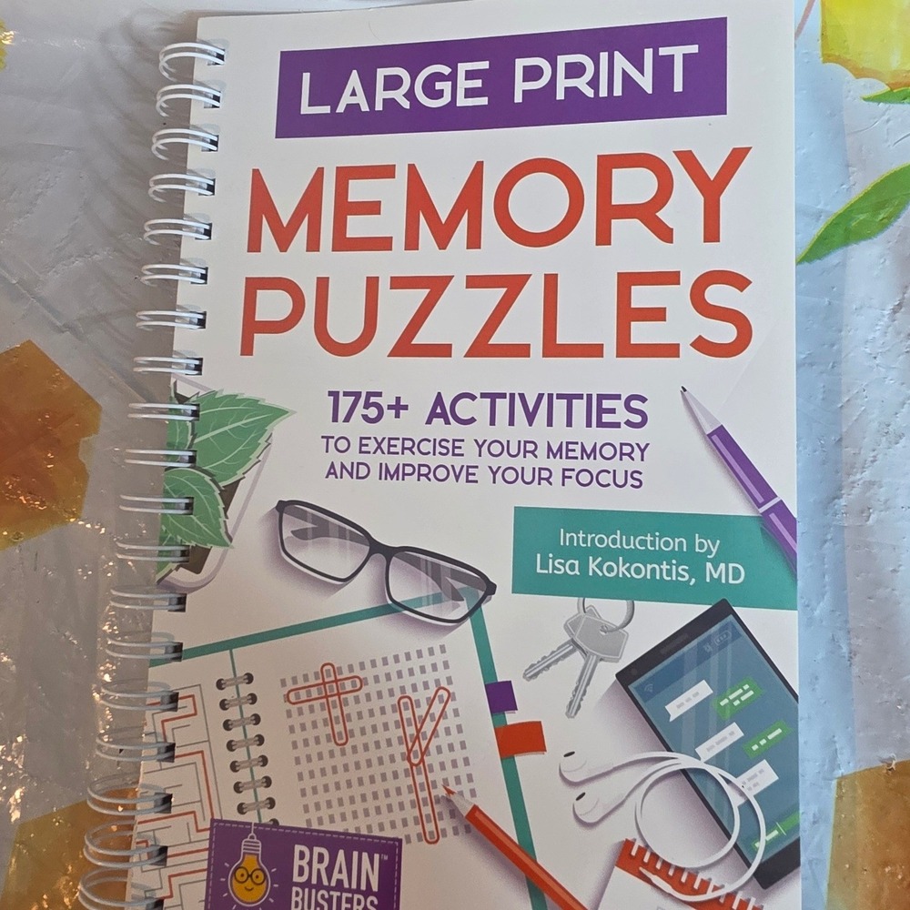 Brain Busters Large Print Memory Puzzles 175+ Activities Spiral Bound Book